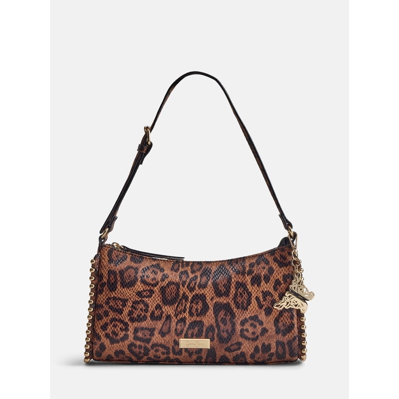 Women's Shoulder Handbag with Adjustable Strap - Leopard, Black, Olive