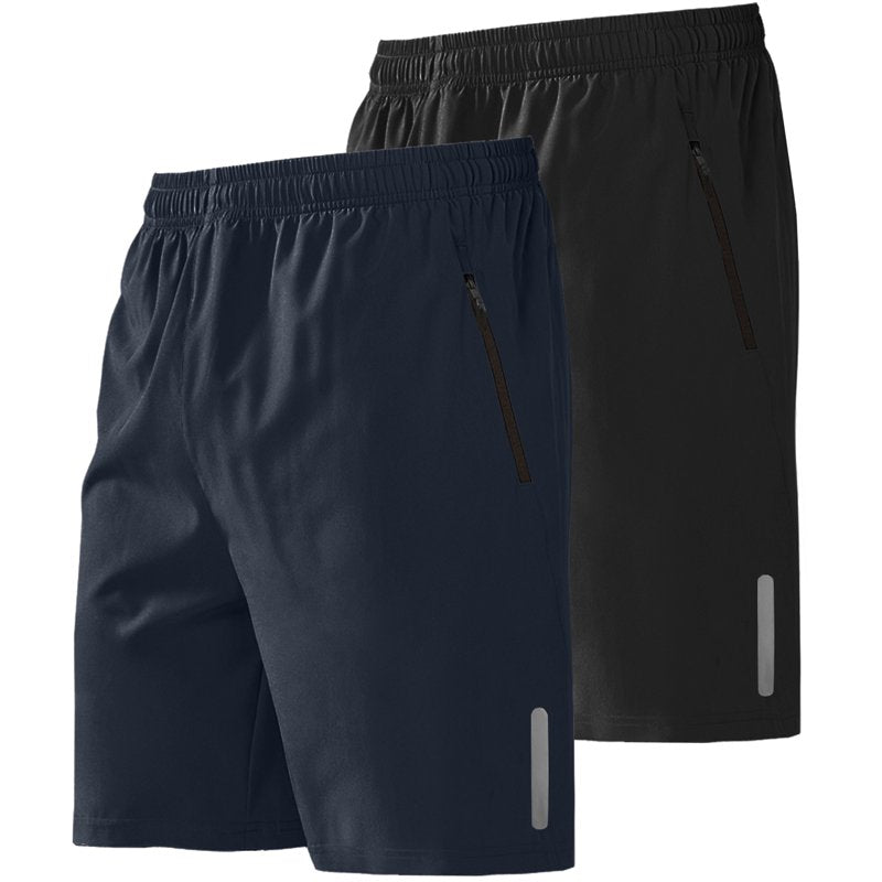Men's Athletic Shorts Set with Zipper Pockets - Quick Dry Workout & Sports