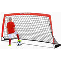 RUNBOW 6x4 ft Portable Soccer Goal for Backyard – Red, with Carry Bag