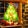 Battery Operated Christmas Window Hanging Lights with Suction Cups - Indoor Holiday Decor