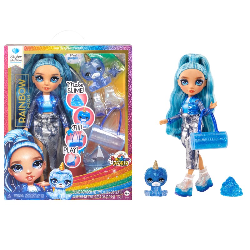 Rainbow High Skyler Blue Doll with Pet and Slime Kit | Creative Playset for Kids
