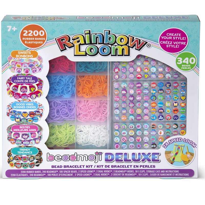 Kids Bead & Rubber Band Bracelet Kit with 2200 Bands & 340 Beads for Creative Jewelry Making
