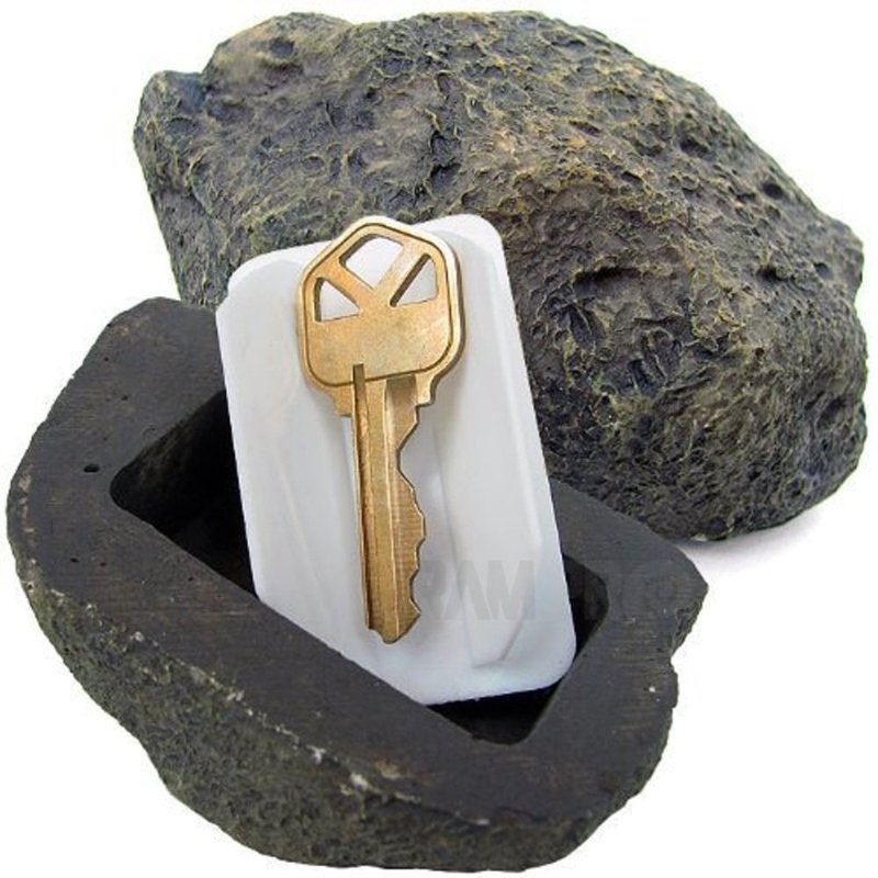 Fake Rock Hide-a-Spare Key - Weatherproof Garden Key Hider for Outdoor Security