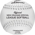 17-Inch Softball with Durable SYCO Leather Cover - Long-Lasting New Orleans Style