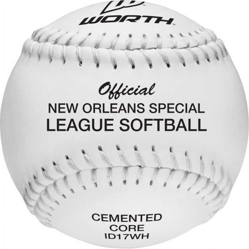 17-Inch Softball with Durable SYCO Leather Cover - Long-Lasting New Orleans Style