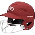 Softball Batting Helmet with Face Guard - Rawlings Coolflo OSFM Matte Scarlet