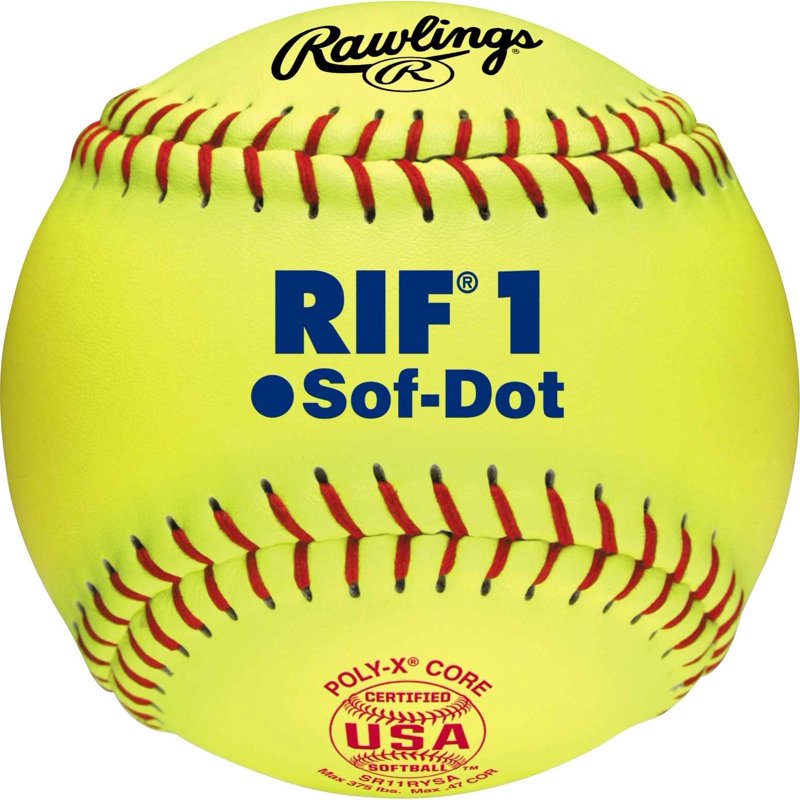 Softball Set - 11 Inch Fast Pitch Softballs for Youth - Bright Yellow, 12 Pack