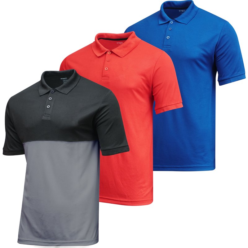 Men's Moisture Wicking Golf Polo Shirts 3 Pack - Casual Sportswear, Sun Protection