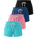 Girls' Athletic Shorts 4 Pack - Moisture Wicking, Pockets, Teen Kids Sportswear