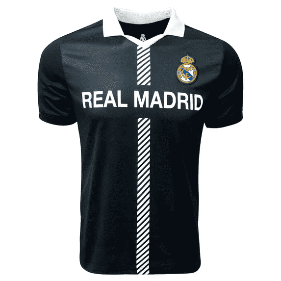 Licensed Real Madrid Soccer Jersey - Icon Sports Men’s YS–XXL, Black/White, 100% Polyester (Variation: Adult, S)