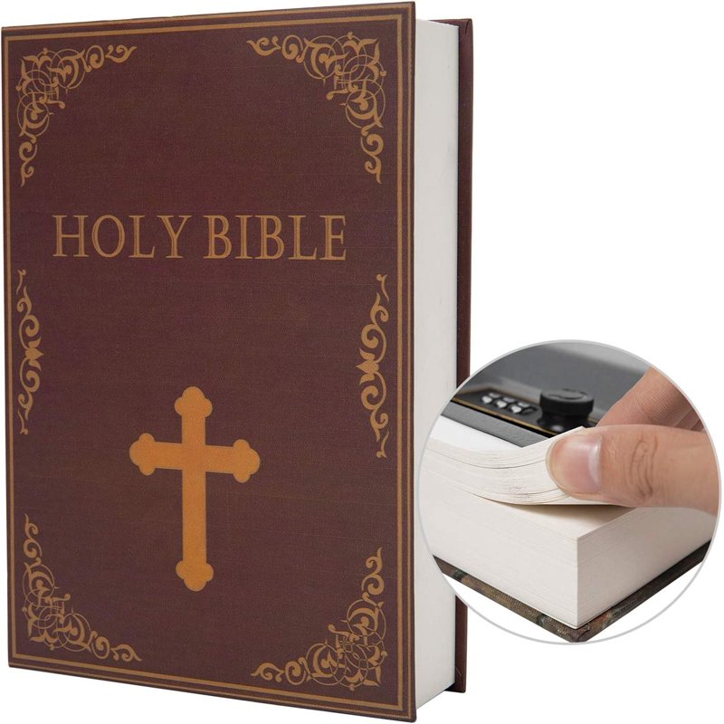 Hidden Book Safe with Combination Lock - Secret Compartment for Valuables 8.7x6x2 inches