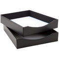 Faux Leather Paper Tray for Desk Organization, Black