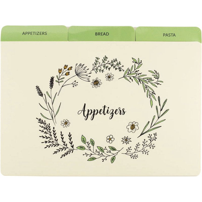 Recipe Card Dividers Set of 24 with Customizable Tabs and Conversion Cards