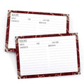 Set of 50 Lined Recipe Cards 4x6 Inches - Maroon and White Design