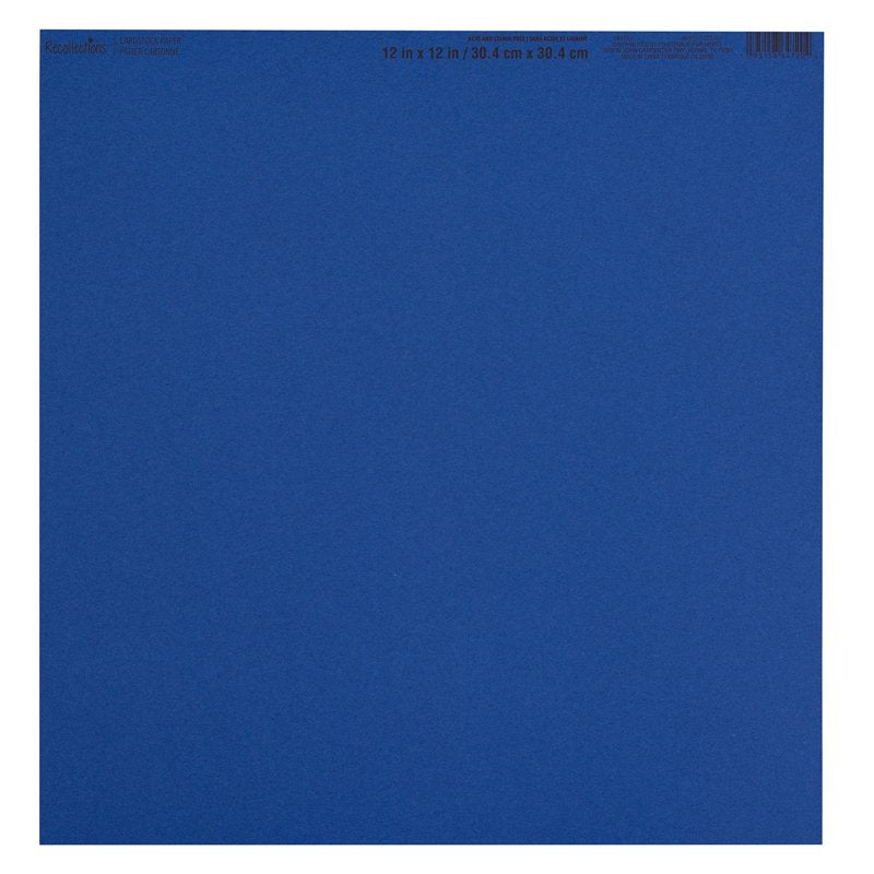 Recollections Denim 12x12 Smooth Solid Cardstock Paper, 60 Pack (12" x 12")