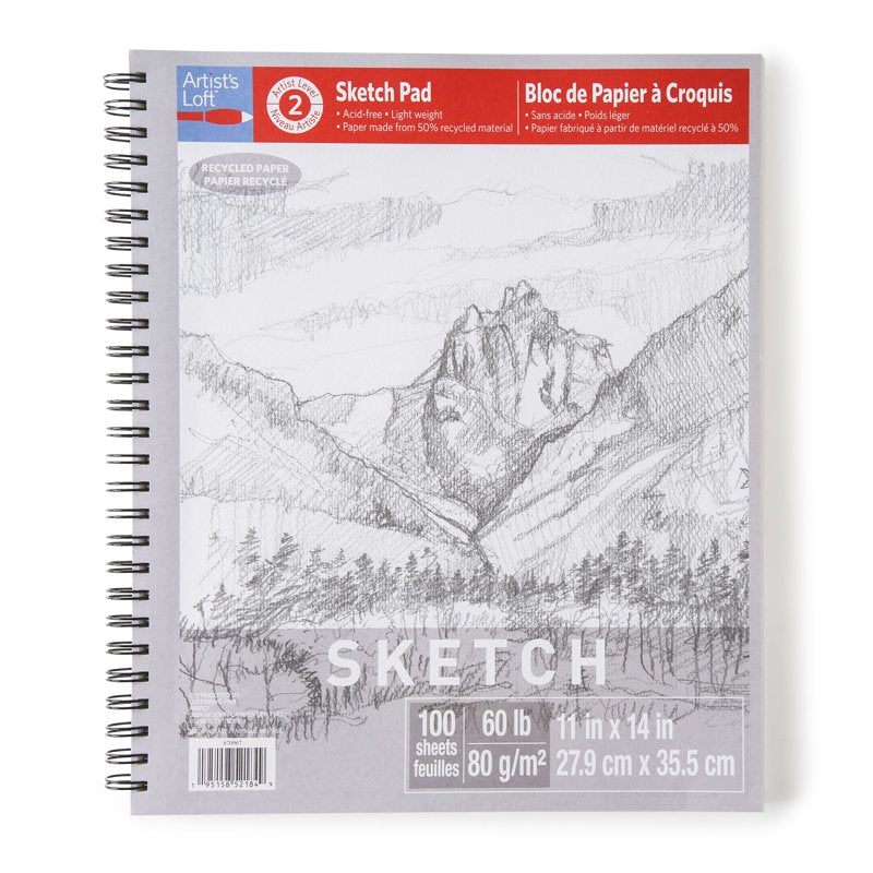 Recycled Sketch Paper Pad 11x14 Inches - Artist's Loft