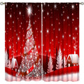 Christmas Holiday Blackout Curtains for Living Room Window Decor 42x54
