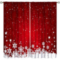 Christmas Holiday Snowflake Elf Window Curtains - 42x63 Inches for Living Room Decor