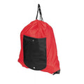 Red Folding Wallet Drawstring Cinch Pack - Compact Nylon Backpack for On-the-Go