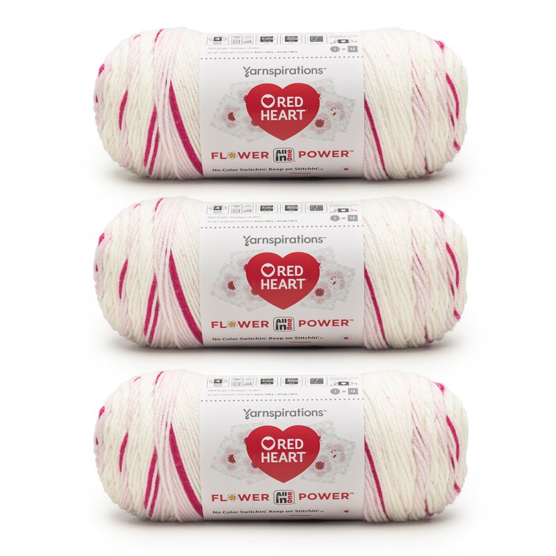 All-in-One Acrylic Yarn for Crochet and Knitting – Multiple Colors, 8.8oz/250g, 417 Yards, 3-Pack