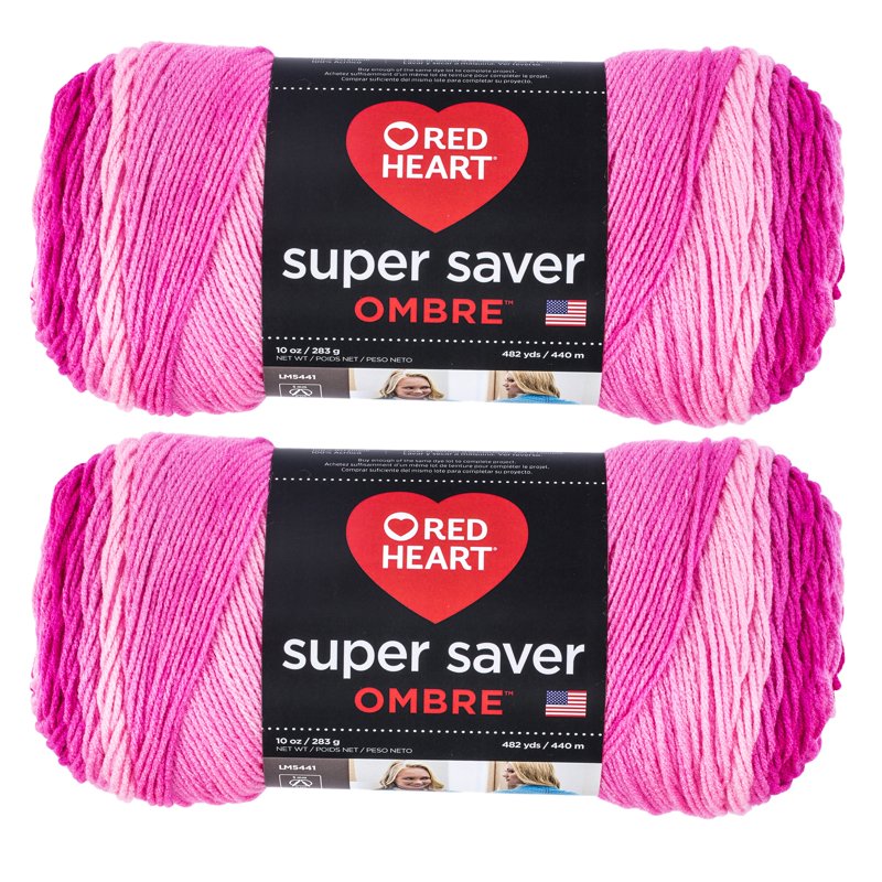 Ombre Yarn Multipack - 2 Balls of 100% Acrylic Knitting & Crocheting Yarn