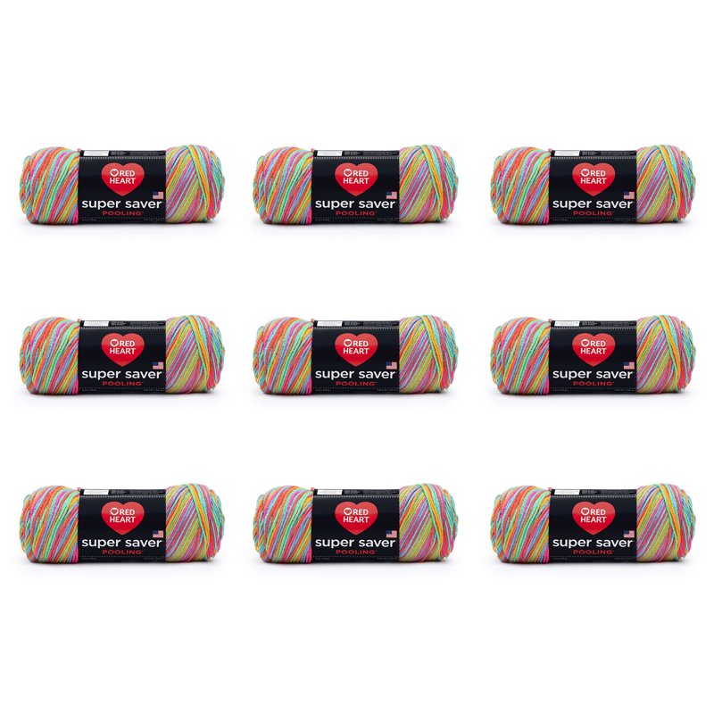 Medium Acrylic Yarn for Knitting & Crocheting - 9 Pack Papaya