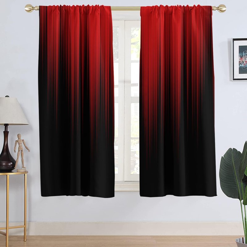 Dark Aesthetic Gothic Ombre Curtains for Bedroom & Room Decor - 2 Panels