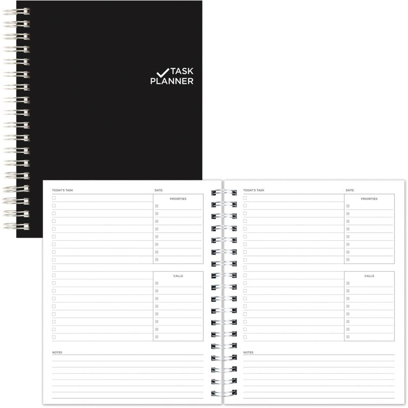 Undated Task Planner with Microperforated Pages and Duvet Cover - Black