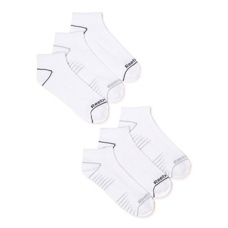 Reebok Men's Pro Series Lightweight Ankle Socks 6-Pack - White, 6-12.5