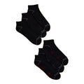 Reebok Pro Series Lightweight Ankle Socks - 6 Pack, Black & Red (6-12.5)