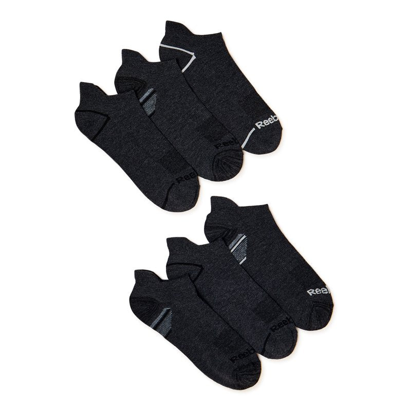 Reebok Pro Series Lightweight Low Cut Socks - 6 Pack, Gray, Men's