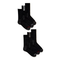 Reebok Tech Comfort Crew Socks 6-Pack – Black & Red, Size 6-12.5