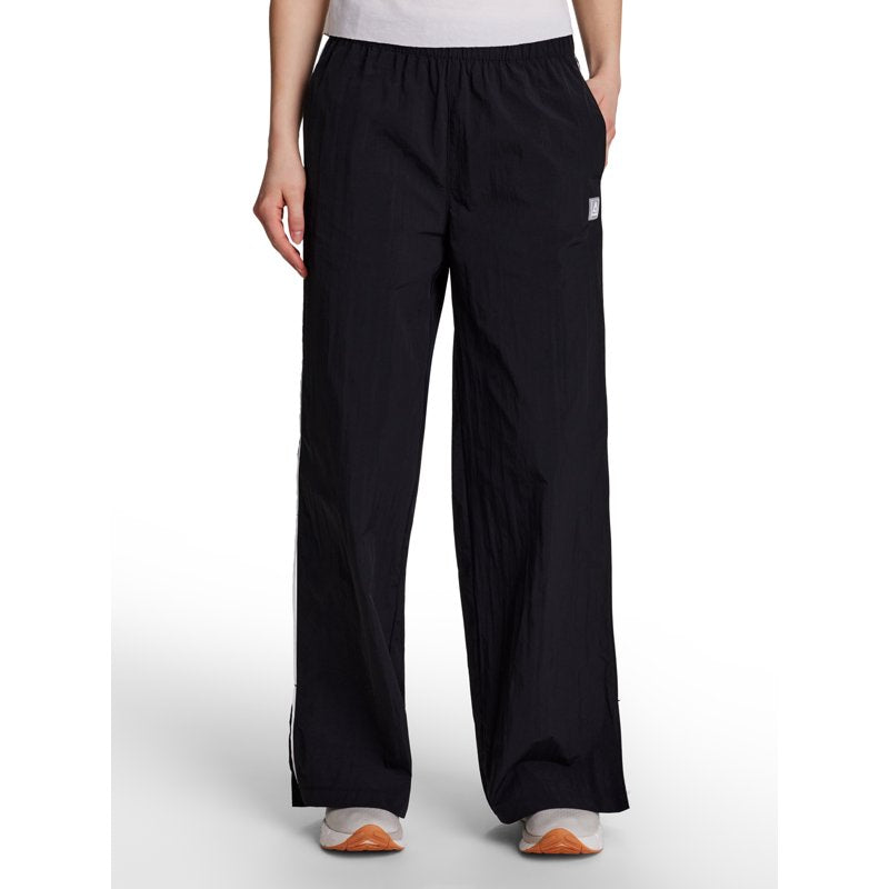 Activewear Wide Leg Woven Pants for Women - Relaxed Fit Nylon Trousers