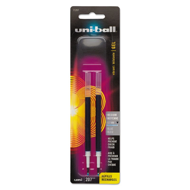 Gel Pen Refills - Medium Point (0.7mm) Blue for Signo Gel 207 - 2 Pack