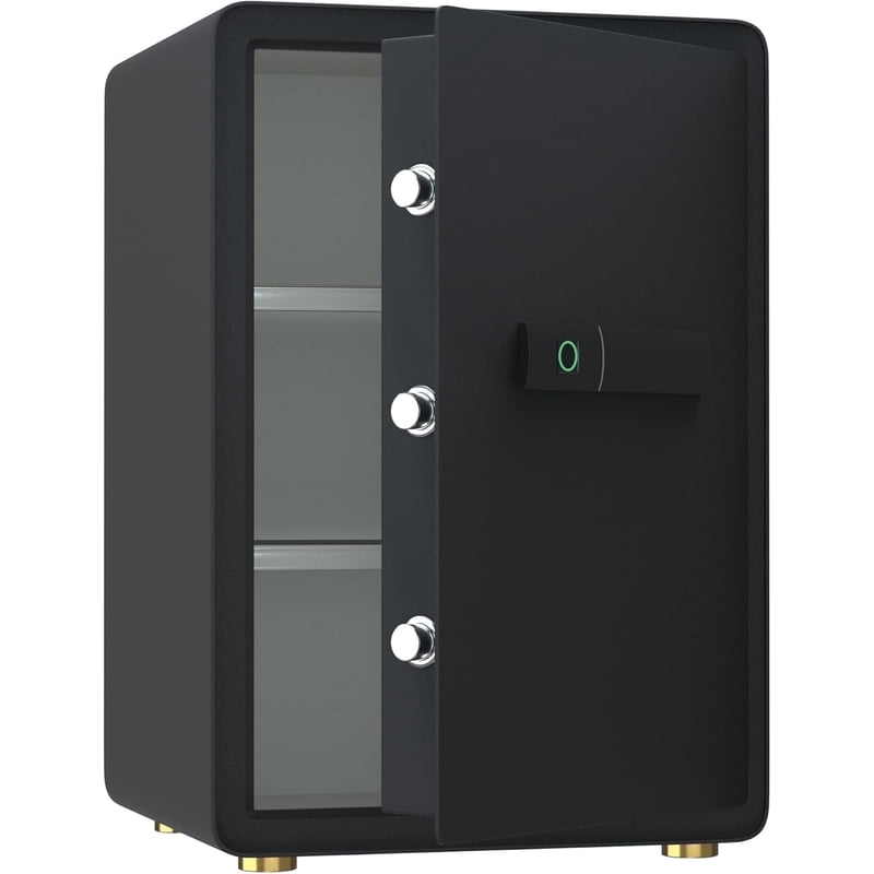 Biometric Fingerprint Safe Box with LED Light and Removable Shelf for Home and Office Security
