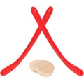 Tabletop Hockey Set with 2 Wooden Pucks & 2 Lightweight Sticks – Indoor Game