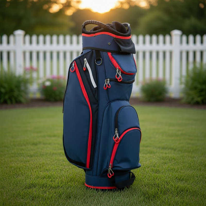 Golf Cart Bag 9.5-Inch 14-Way Divided with Rain Hood, Nylon Travel-Ready