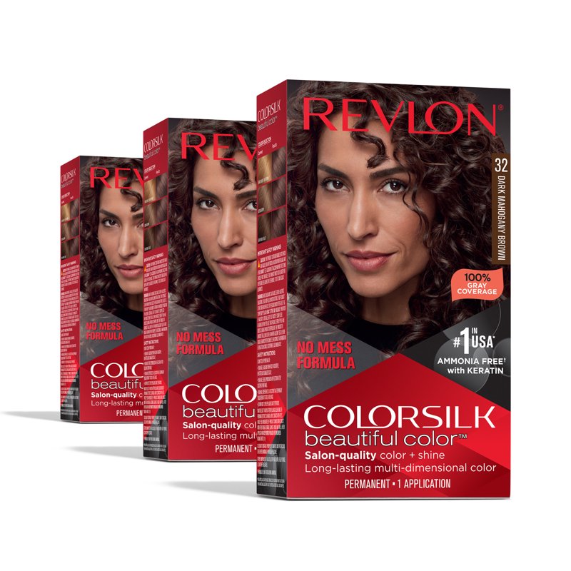 Permanent Hair Color Kit - 3 Pack, Ammonia-Free, Multi-Tonal Shades