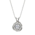 Sterling Silver White Sapphire Birthstone Love Knot Pendant Necklace for Women