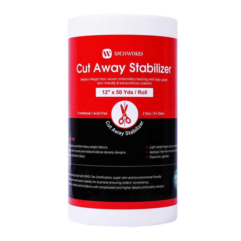 Embroidery Stabilizer Backing Roll for Machine & Hand Sewing - Cut Away Support