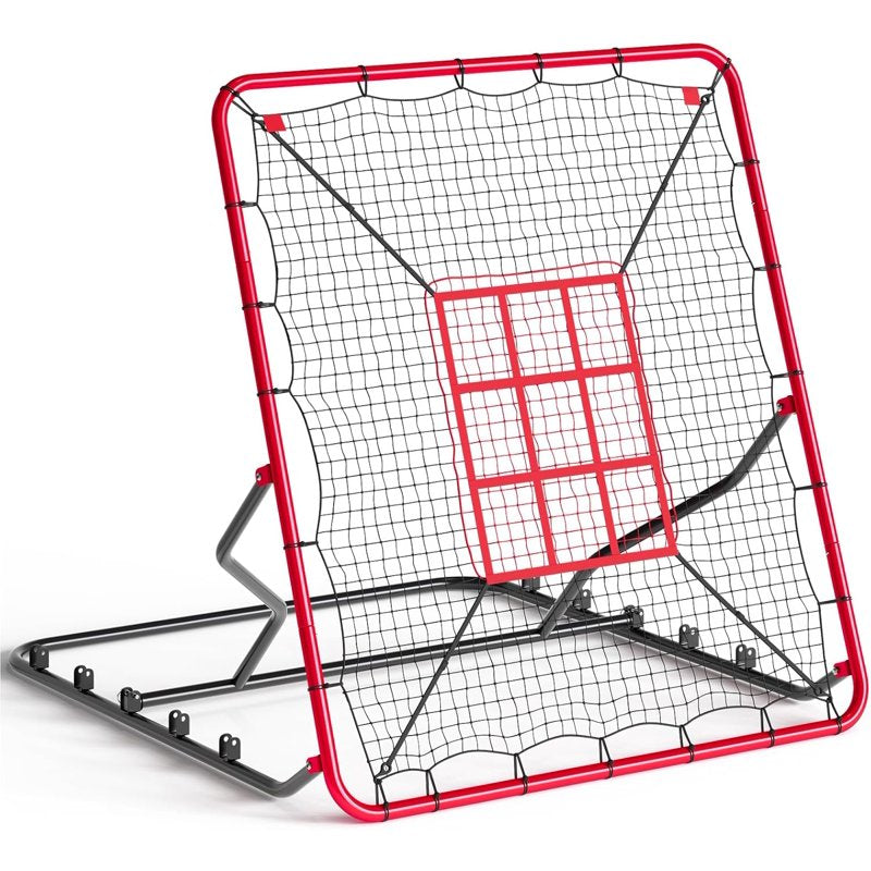 Baseball Rebounder Net 4x4.5 ft Heavy Duty Training Bounce Back Net with Adjustable Angles