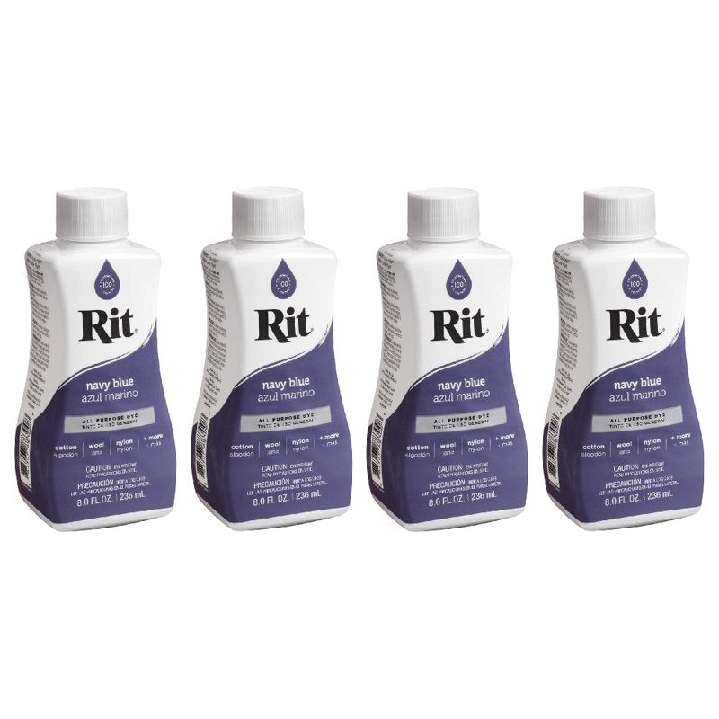 Navy Blue Liquid Fabric Dye - All-Purpose, 8 Fl Oz, 4 Pack