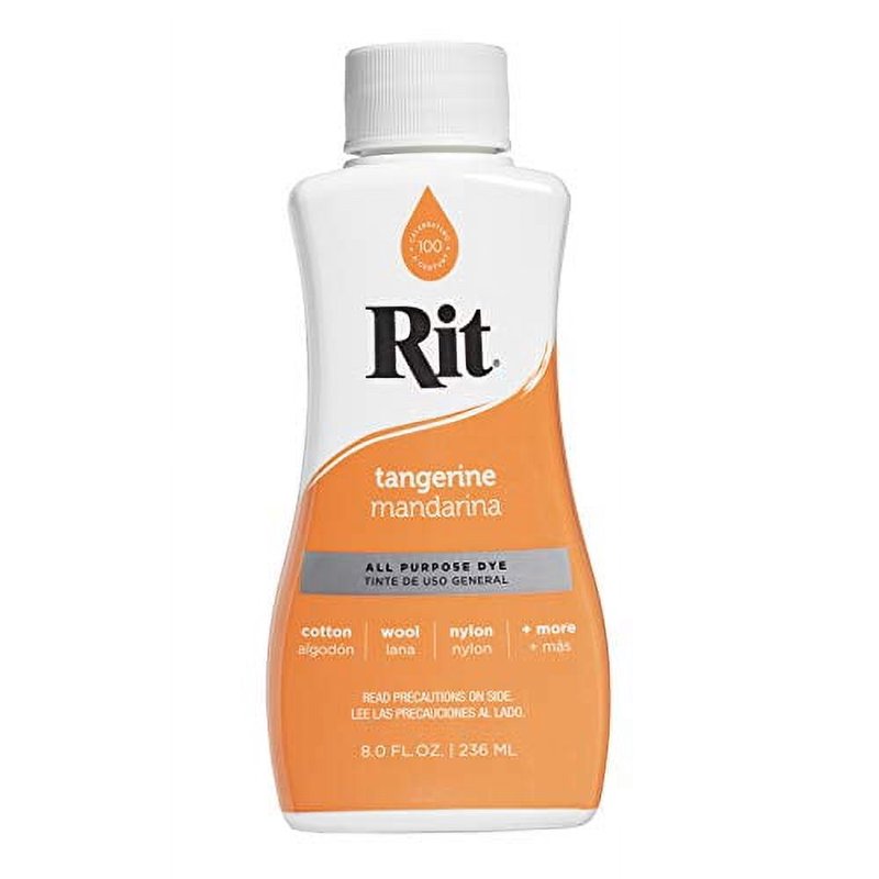 All-Purpose Liquid Fabric Dye - Vibrant Tangerine Color, 8 Fl Oz