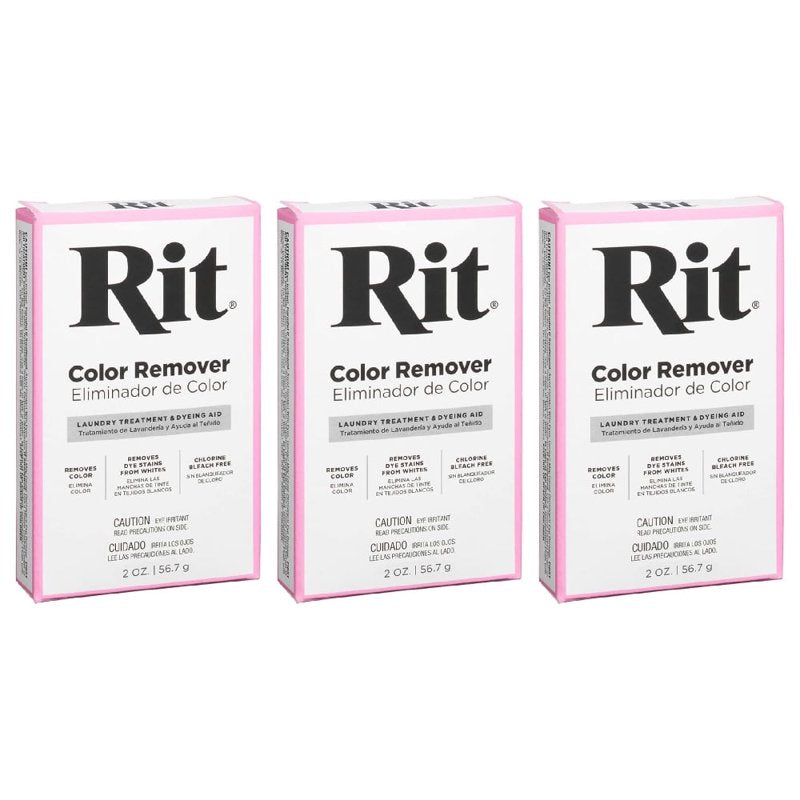 Rit Color Remover Powder - 2 Oz, 3-Pack for Fabric Dyeing & Stain Removal