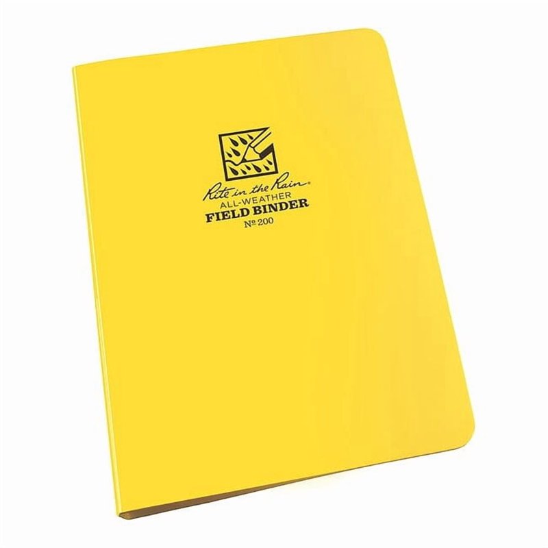 1/2 Inch Six-Ring Field Binder - Heavy Duty Yellow Plastic, 100 Sheets