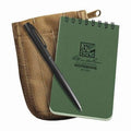 All-Weather Pocket Spiral Notebook Kit - 3x5 Green with Pen & Zipper Case