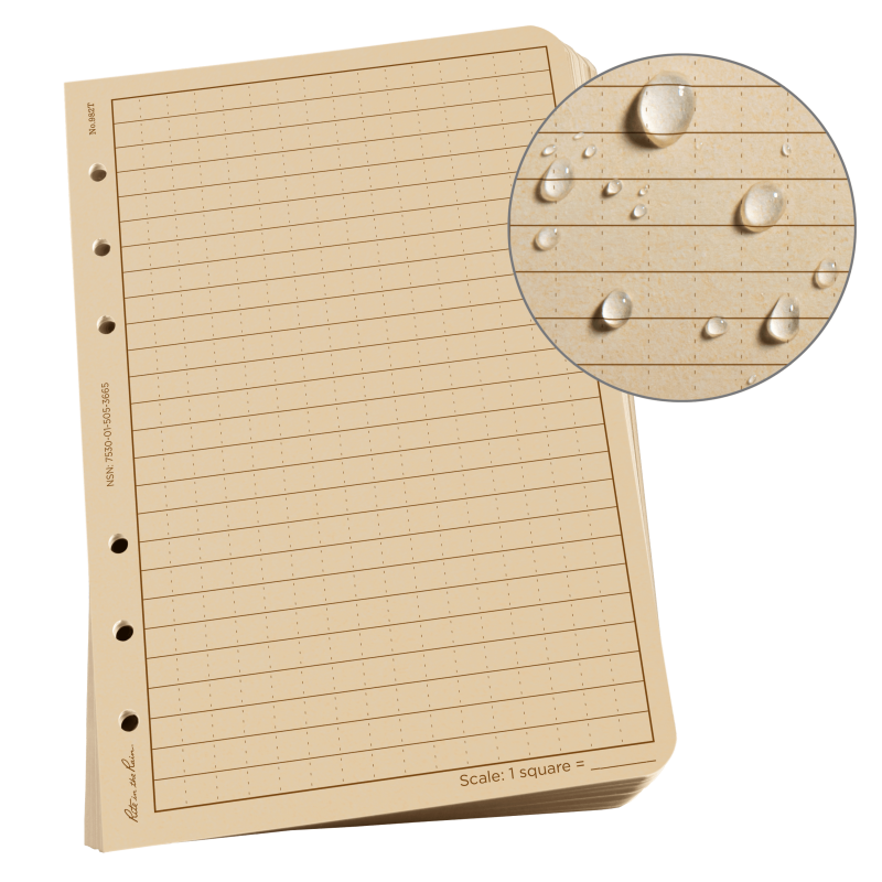 Weatherproof Loose Leaf Paper Pack - 32# Tan Universal Pattern, 100 Sheets