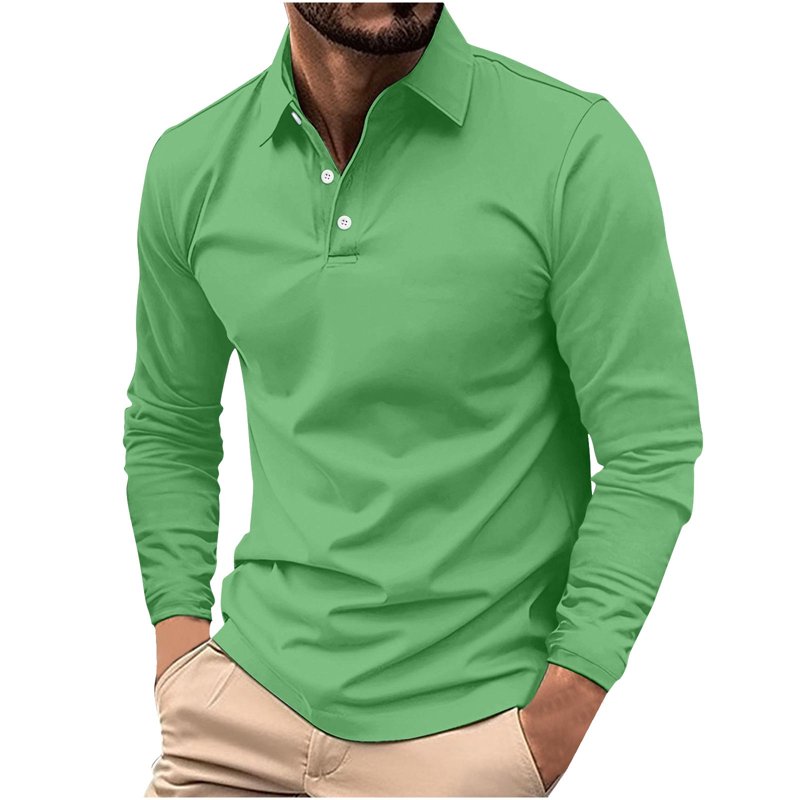 Men's Golf Polo Shirts Long Sleeve Quick Dry Breathable Casual Tees