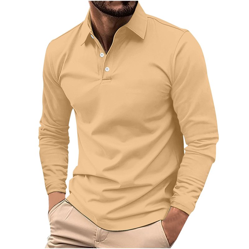 Men's Golf Polo Shirts Long Sleeve Quick Dry Breathable Casual Tees