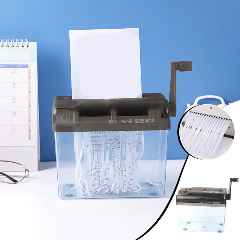 Mini Hand Paper Shredder Portable Manual A6 Office & Home Security Tool